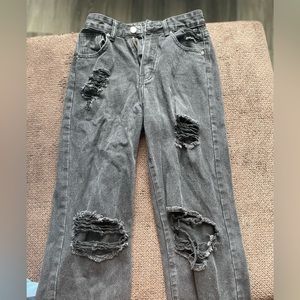 Ripped wide leg jeans